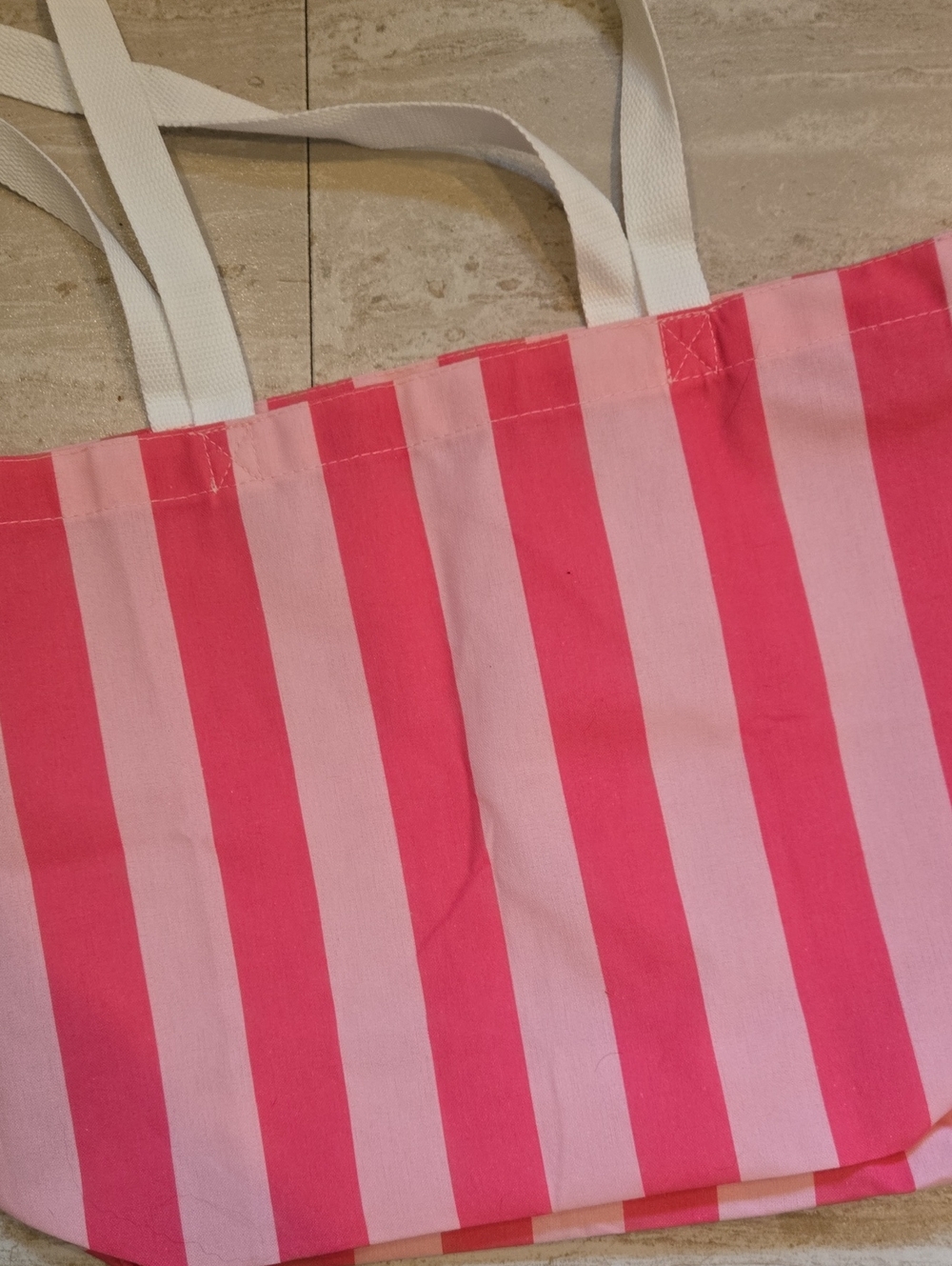 New Dolly Parton Pink Striped "I Love Dolly" Canvas Tote Bag - Picture 5 of 5